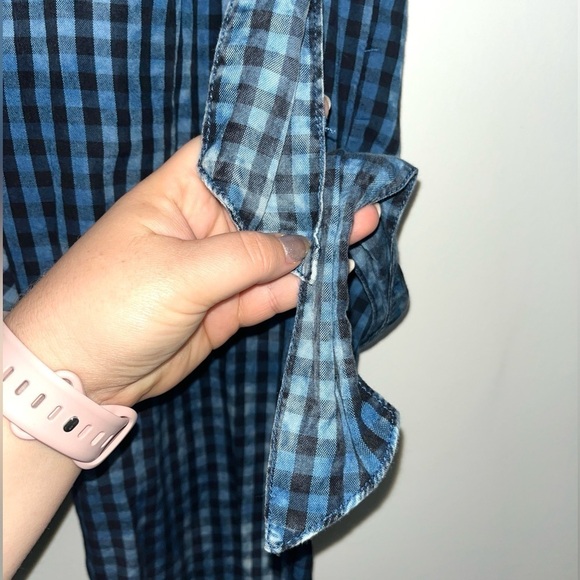 MAEVE by Anthropologie Avryl Bleached High Waisted Pants in Blue & Black Size 4 - Picture 13 of 14